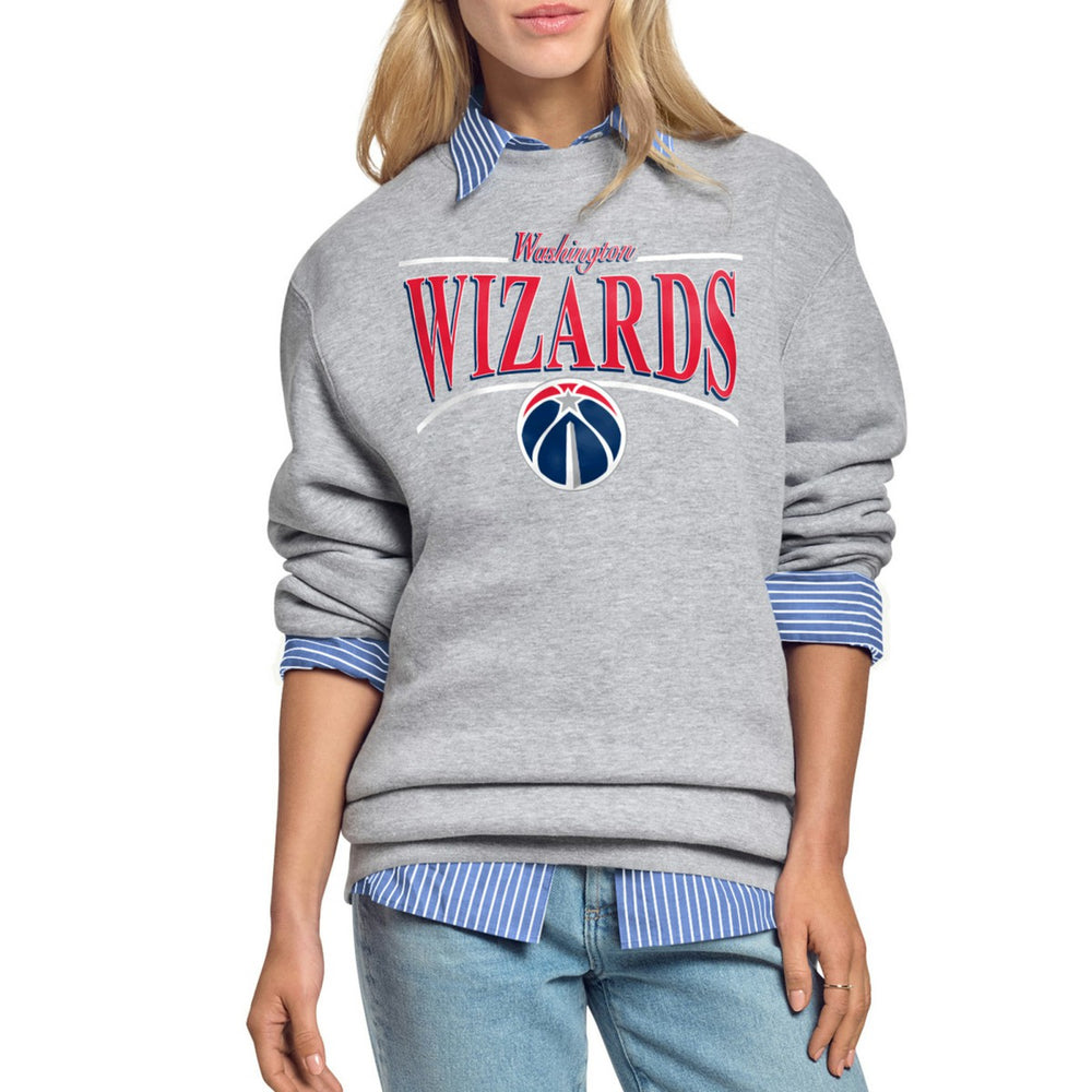 Washington Wizards Starter Women's Arch Stripe Fleece Crewneck Sweatshirt Discount