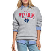 Washington Wizards Starter Women's Arch Stripe Fleece Crewneck Sweatshirt Discount