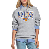 New York Knicks Starter Women's Arch Stripe Fleece Crewneck Sweatshirt Online
