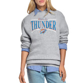 Oklahoma City Thunder Starter Women's Arch Stripe Fleece Crewneck Sweatshirt On Sale