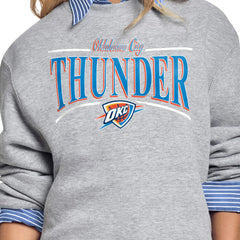 Oklahoma City Thunder Starter Women's Arch Stripe Fleece Crewneck Sweatshirt On Sale