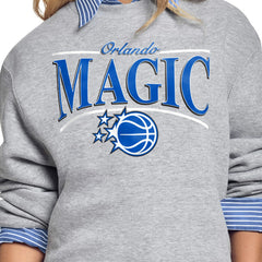 Orlando Magic Starter Women's Arch Stripe Fleece Crewneck Sweatshirt On Sale
