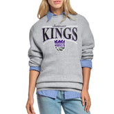 Sacramento Kings Starter Women's Arch Stripe Fleece Crewneck Sweatshirt Online