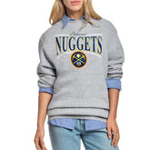 Denver Nuggets Starter Women's Arch Stripe Fleece Crewneck Sweatshirt sale For Sale