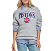 Detroit Pistons Starter Women's Arch Stripe Fleece Crewneck Sweatshirt sale On Sale