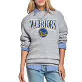 Golden State Warriors Starter Women's Arch Stripe Fleece Crewneck Sweatshirt sale Discount