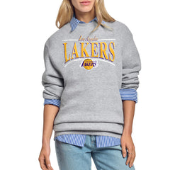 Los Angeles Lakers Starter Women's Arch Stripe Fleece Crewneck Sweatshirt Online