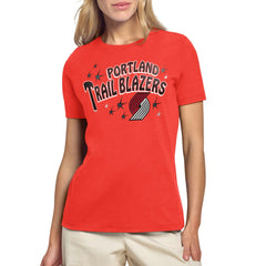 Portland Trail Blazers Starter Women's Fireworks T-Shirt New