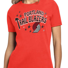 Portland Trail Blazers Starter Women's Fireworks T-Shirt New