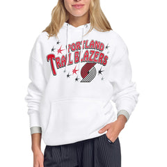 Portland Trail Blazers Starter Women's Fireworks Fleece Hoodie New