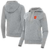 Spain National Team Antigua Women's Takeover Fleece Raglan Full-Zip Hoodie Heather Gray
