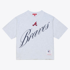 Atlanta Braves Mitchell & Ness Women's Script Cropped Boxy T-Shirt | MLB Shop