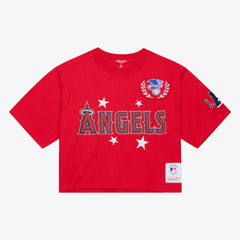 Los Angeles Angels Mitchell & Ness Women's Pep Rally Cropped Boxy T-Shirt | MLB New