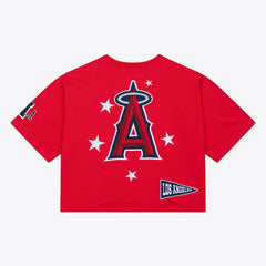 Los Angeles Angels Mitchell & Ness Women's Pep Rally Cropped Boxy T-Shirt | MLB New