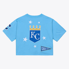 Kansas City Royals Mitchell & Ness Women's Pep Rally Cropped Boxy T-Shirt | MLB New