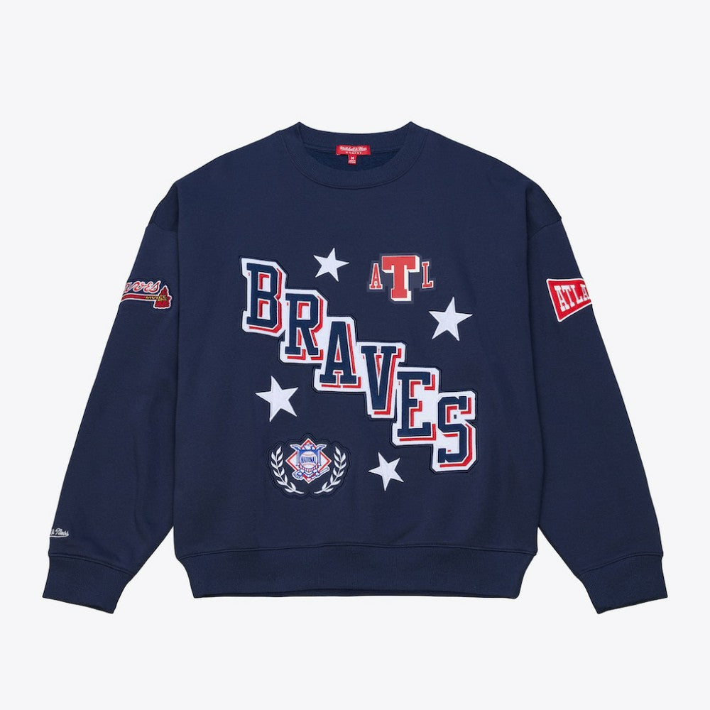 Atlanta Braves Mitchell & Ness Women's Pep Rally Sweatshirt | MLB New