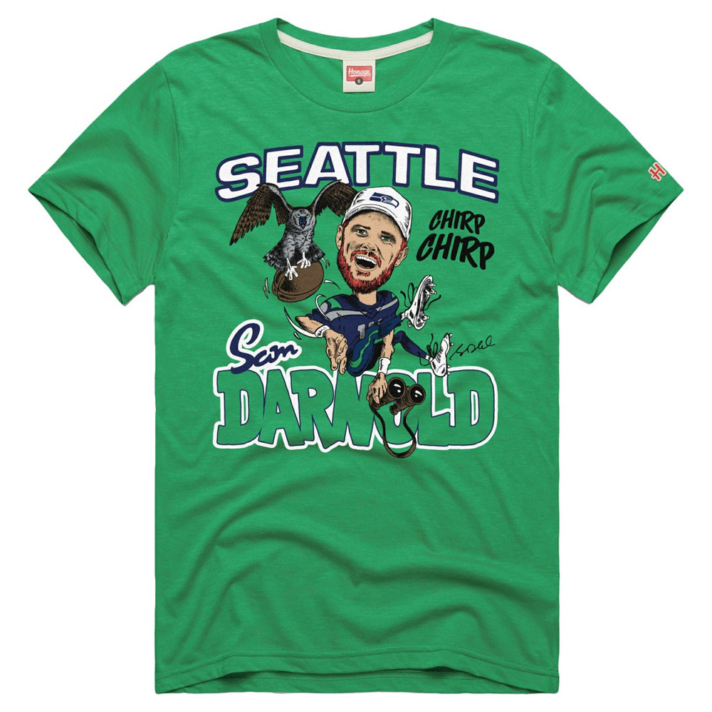 Seattle Seahawks Sam Darnold Homage Unisex Caricature Player Graphic Tri-Blend T-Shirt