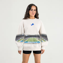 Detroit Lions Gameday Couture Women's Power Move Stadium Premium Drop Shoulder Sweatshirt
