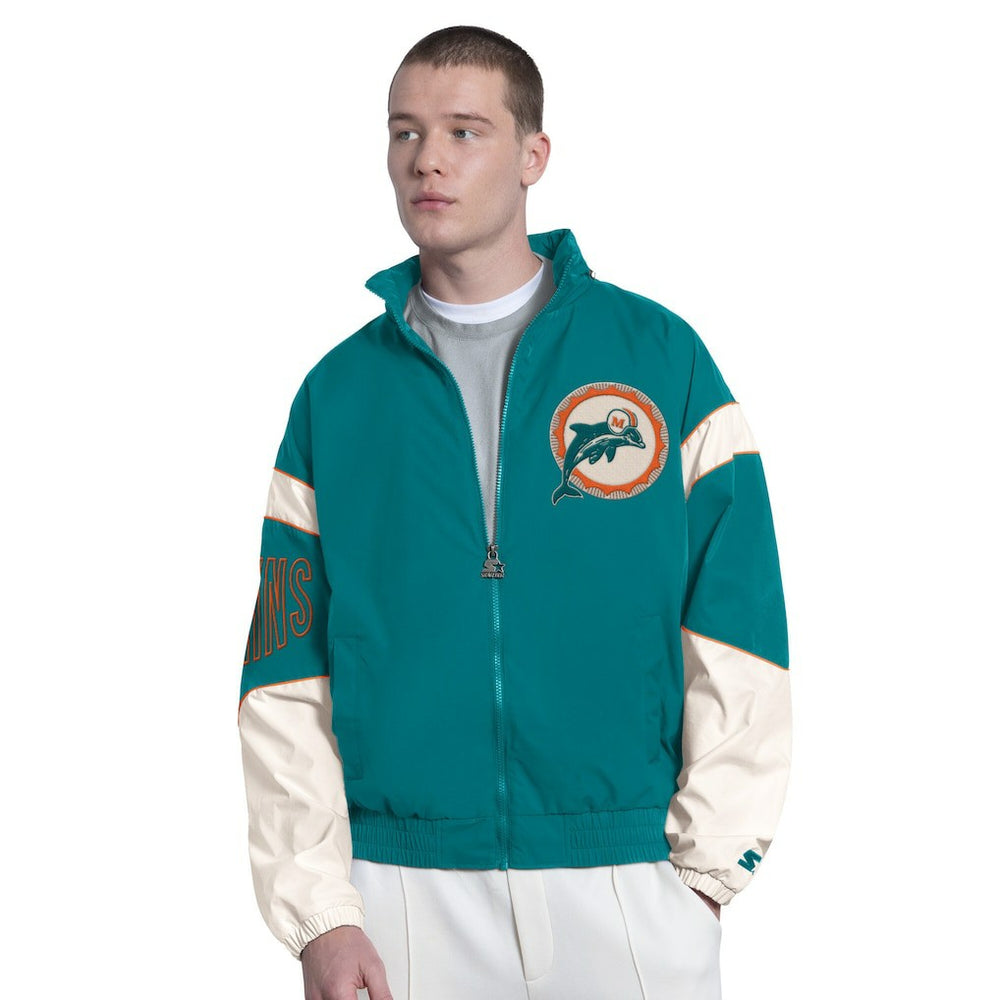 Miami Dolphins Starter The Gust Full-Zip Hooded Jacket