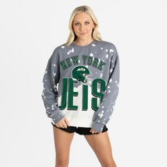 New York Jets Gameday Couture Women's Arch Rivals Faded Wash Sweatshirt