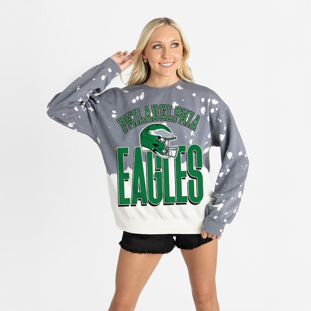 Philadelphia Eagles Gameday Couture Women's Arch Rivals Faded Wash Sweatshirt