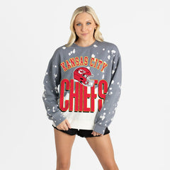 Kansas City Chiefs Gameday Couture Women's Arch Rivals Faded Wash Sweatshirt