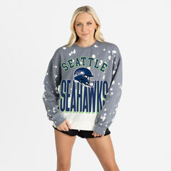 Seattle Seahawks Gameday Couture Women's Arch Rivals Faded Wash Sweatshirt