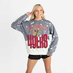 San Francisco 49ers Gameday Couture Women's Arch Rivals Faded Wash Sweatshirt