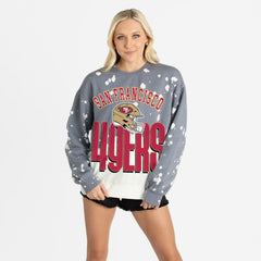 San Francisco 49ers Gameday Couture Women's Arch Rivals Faded Wash Sweatshirt