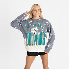 Miami Dolphins Gameday Couture Women's Arch Rivals Faded Wash Sweatshirt
