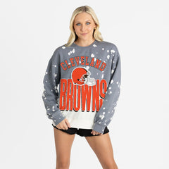Cleveland Browns Gameday Couture Women's Arch Rivals Faded Wash Sweatshirt