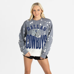 Dallas Cowboys Gameday Couture Women's Arch Rivals Faded Wash Sweatshirt