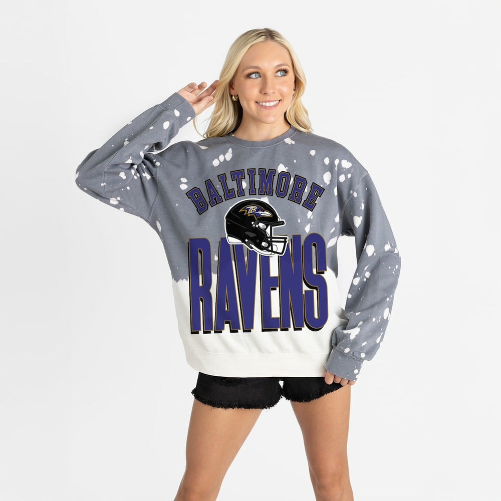 Baltimore Ravens Gameday Couture Women's Arch Rivals Faded Wash Sweatshirt