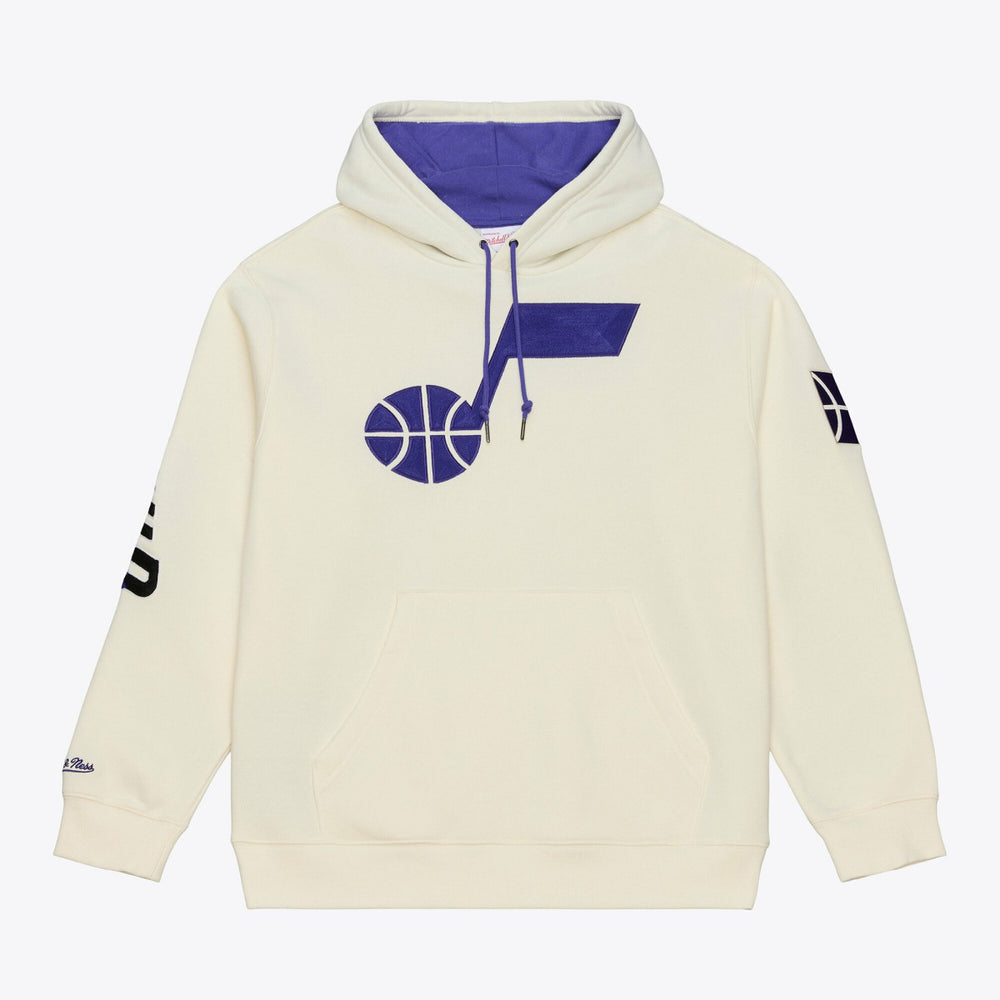 Utah Jazz Hardwood Classics Chainstitch Premium Fleece Hoodie On Sale