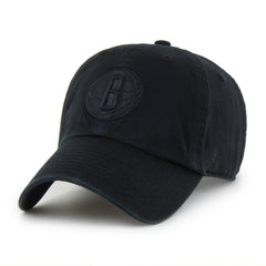 Brooklyn Nets '47 Black on Black Clean Up Adjustable Hat New