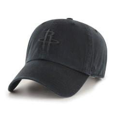 Houston Rockets '47 Black on Black Clean Up Adjustable Hat New