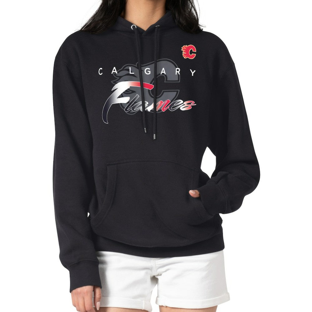 Calgary Flames G-III 4Her by Carl Banks Shadow Logo Fleece Pullover Hoodie On Sale