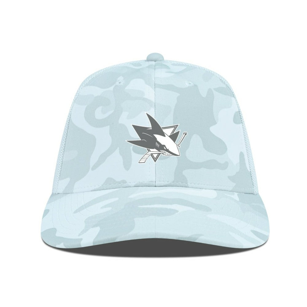 San Jose Sharks Levelwear Clash Slate & Snow Meshback Flex Hat Sale