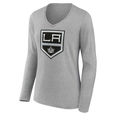 Los Angeles Kings Women's Primary Logo Long Sleeve V-Neck T-Shirt Sale