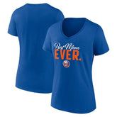 New York Islanders Women's Best Mom Ever V-Neck T-Shirt Outlet