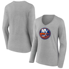 New York Islanders Women's Primary Logo Long Sleeve V-Neck T-Shirt Online
