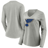 St. Louis Blues Women's Primary Logo Long Sleeve V-Neck T-Shirt Online