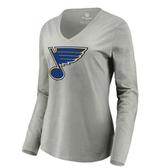 St. Louis Blues Women's Primary Logo Long Sleeve V-Neck T-Shirt Online