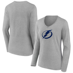 Tampa Bay Lightning Women's Primary Logo Long Sleeve V-Neck T-Shirt Discount