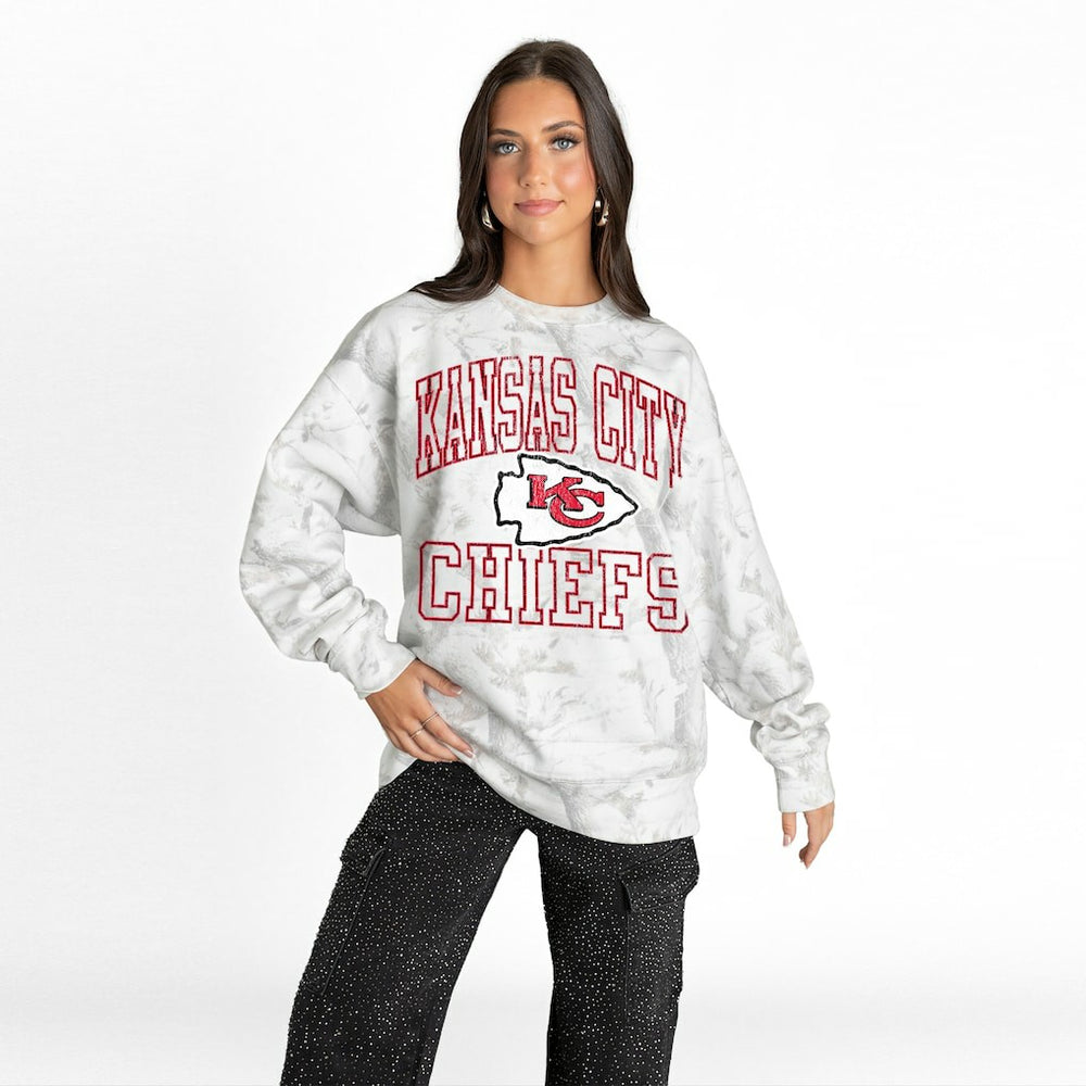 Kansas City Chiefs Gameday Couture Women's Whiteout Oversized Premium Fleece Sweatshirt