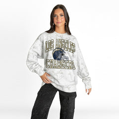 Los Angeles Chargers Gameday Couture Women's Whiteout Oversized Premium Fleece Sweatshirt