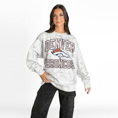 Denver Broncos Gameday Couture Women's Whiteout Oversized Premium Fleece Sweatshirt