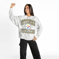 Pittsburgh Steelers Gameday Couture Women's Whiteout Oversized Premium Fleece Sweatshirt