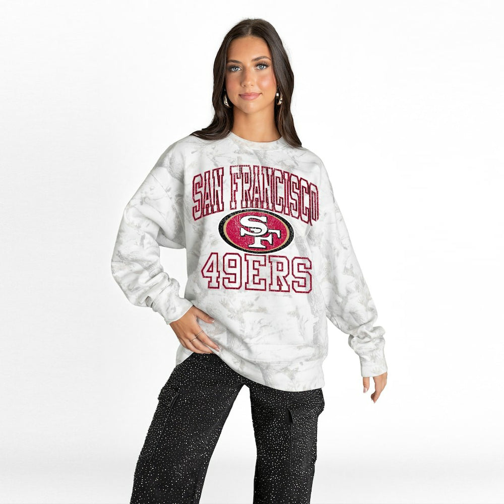 San Francisco 49ers Gameday Couture Women's Whiteout Oversized Premium Fleece Sweatshirt