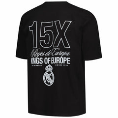 Real Madrid Peace Collective Unisex European Champions Heavyweight T-Shirt Black